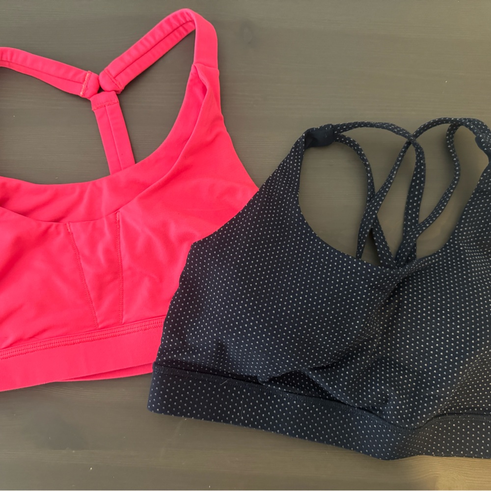 Lot of 2 LULULEMON sports bras. Size 6.